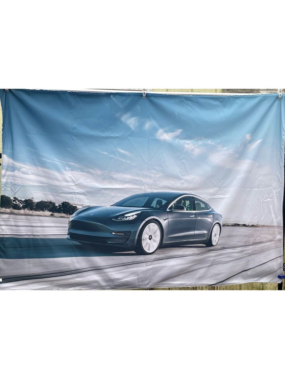 Tesla Model 3 4ft X 6ft Showroom Fabric Graphic Sign Only
